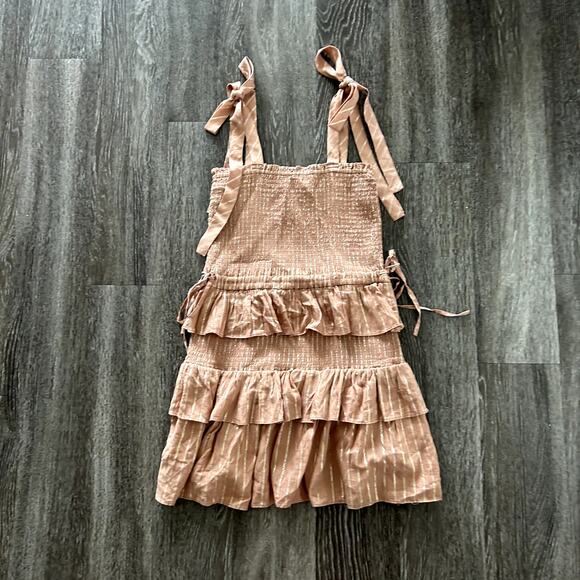 NWOT House of Harlow Corinne Shirred Mini Dress Size Small in Desert Rose Tiered - Picture 7 of 16